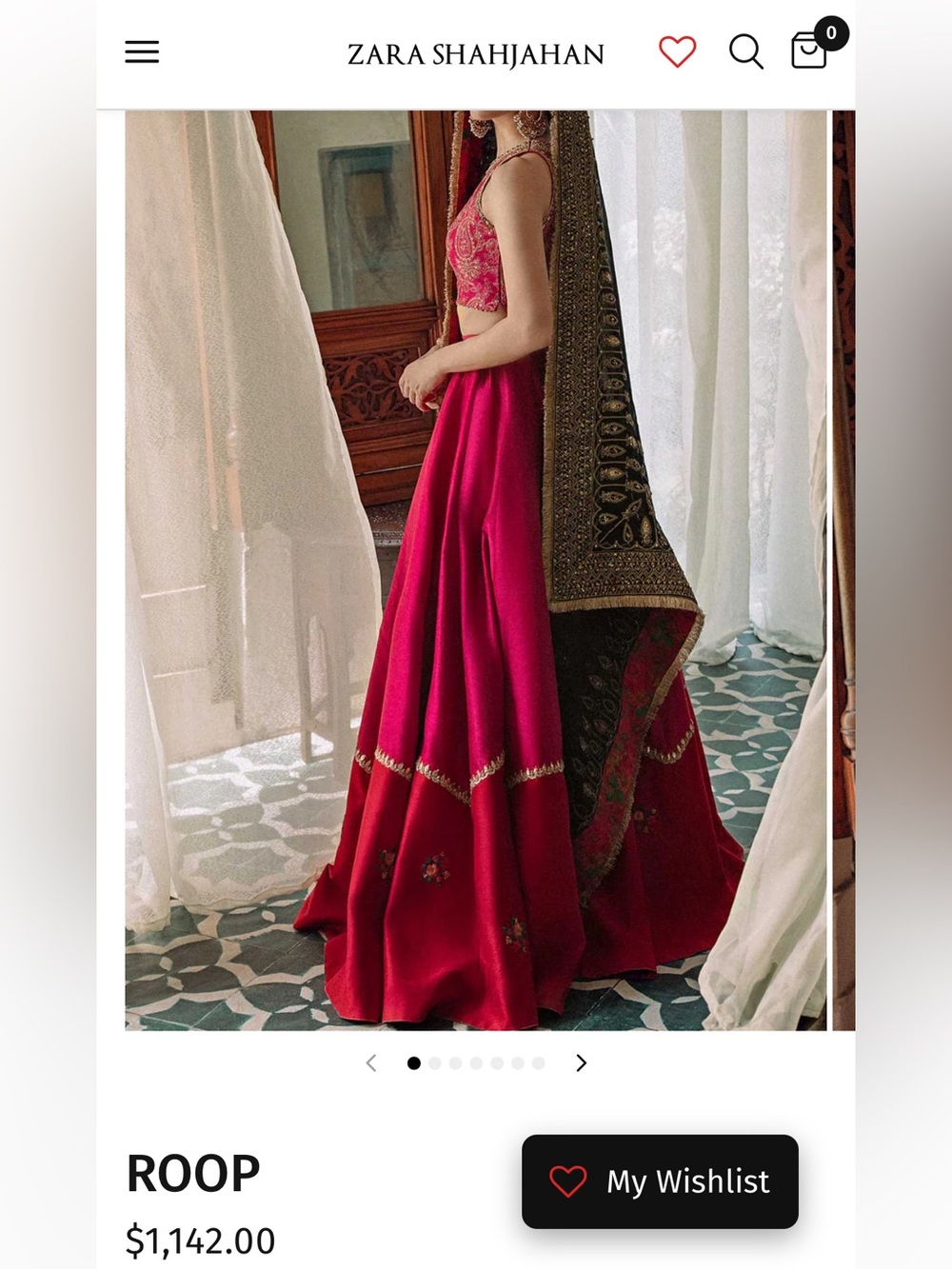 Fuchsia Embroidered Flared Skirt